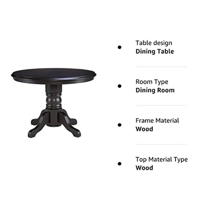 Classic Black 42" Round Pedestal Dining Table by Home Styles - WoodArtSupply