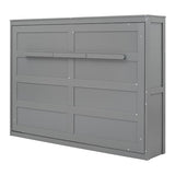 MERITLINE Full Horizontal Murphy Chest Bed,Wood Folding Grey Murphy Bed Cabinet for Adults No Box Spring Needed MERITLINE