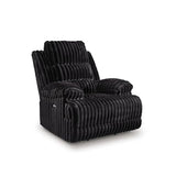 Signature Design by Ashley Higgesbee Modern Power Recliner with USB Port and Pillow-Top Armrest, Black