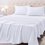 Homilay Twin Size Bed Sheet Set - 3 Piece Soft Microfiber Sheets with Deep Pockets, Cooling Technology, and Wrinkle-Free Pillowcase. Hotel-Quality, Durable Bedding, Brilliant White Homilay