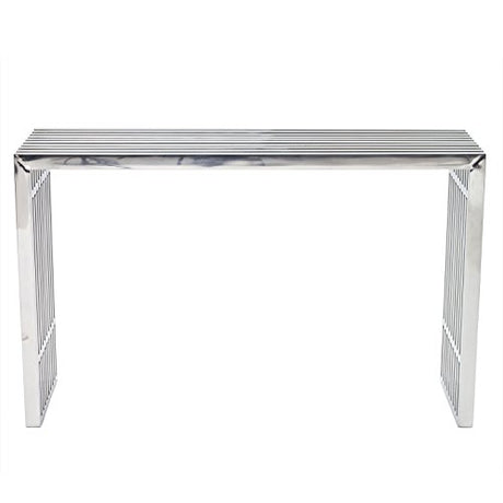 Modway Gridiron Contemporary Modern Stainless Steel Console Table, Silver Modway