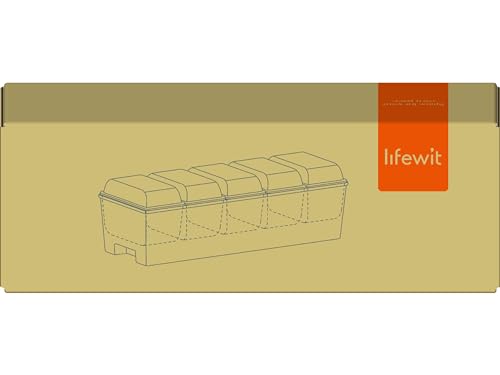 Lifewit Ice Chilled Condiment Caddy with 5 Containers(2.5 cup), Condiment Server with Separate Lids, Serving Tray Platter with Removable Dishes for Bar Accessories, Fruit, Salad, Taco, Party Garnish Lifewit