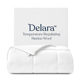 Delara Organic Merino Wool Duvet Insert - GOTS, Oeko-TEX & Woolmark Certified, 400TC Organic Cotton Shell, 200 GSM All-Season Warmth, Baffle Box Construction, Machine Washable - King Delara