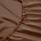Queen Silk Satin Fitted Sheet, Soft Deep Pocket Single Bottom Bed Sheets Sold Separately, Wrinkle Free, Non- Fading, Breathable, Fully Elasticized(Queen Size, Brown) Lanest Housing
