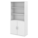 Bush Business Furniture Studio C 5 Shelf Bookcase with Doors in White Bush Business Furniture
