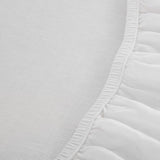 DAUAOTO King Size Linen Blend Sheets Set, 55% Linen 45% Cotton Bedding Sets, Bedlinen Up to 16" Deep, White DAUAOTO