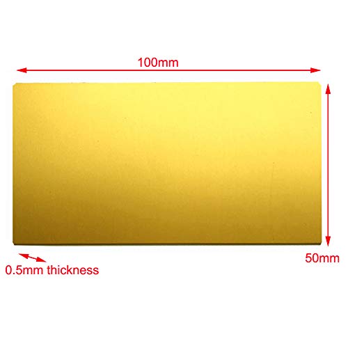 Ebamaz Anodized Aluminium Laser Engraved Mount Metal Plate Etching Sheets 100X50mm Round Corner with Adhesive(Golden,Blank,10PCS) ebamaz