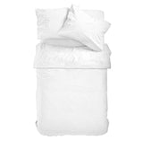 Amolavet Hotel Bedding Duvet Cover King Size Cotton White Satin Pin Striped Textured with Zipper - Duvet Cover King 3 Pcs Set 104x90 - Comforter Cover/Quilt Cover King Size Amolavet