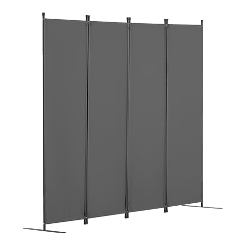 VEVOR Room Divider, 4 Panel Room Dividers and Folding Privacy Screens, Fabric Partition Room Dividers for Office, Bedroom, Dining Room, Study, Freestanding, Grey VEVOR