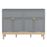 LZ LEISURE ZONE Queen Size Murphy Bed, Wood Cabinet Bed with Legs, Gray LZ LEISURE ZONE