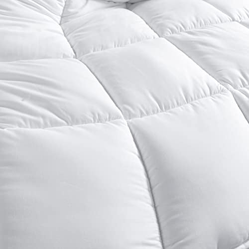Winter Extra Warm White King Size Down Alternative Comforter, Heavyweight All Season Fiberfill Comforter Duvet Insert 106x90 with Corner Tabs - Ultra Soft Brushed Microfiber Shell Dorrin Nessin
