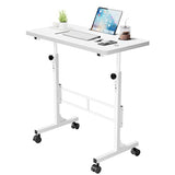Furmax Small Portable Standing Desk Adjustable Height, Mobile Stand Laptop Computer Workstation with Lockable Wheels for Walking Pad Treadmill (White) Furmax