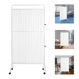 Portable Room Divider, 70.9" H Medical Privacy Screen with Lockable Casters Folding Partition Screen with Oxford Cloth for Hospitals Beauty Salons Nursing Homes 35.4" Wx70.9 H (White) LOONGWEIA