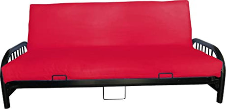 D&D Futon Furniture Futon Covers, Mattress Slipcovers, Polyester Poplin (Red, Full 6x54x75) D&D Futon Furniture