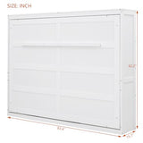 SOFTSEA Full Size Murphy Bed Chest, Folding Bed Wall Bed for Guestroom Study Room Office Small Room, Can Be Folding Into A Cabinet, Wall Mounted Hideaway Cabinet Bed, White SOFTSEA