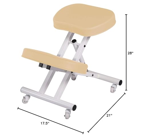 Master Massage Healthy-Star-Program Steel Posture Kneeling Chair with Back Support for Office –Metal Folding Posture Chair, Cream Master Massage Equipment