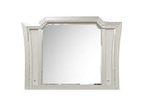 Acme Kaitlyn Wooden Frame Mirror with LED in White and Champagne Acme