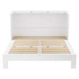 PVWIIK Full Murphy Bed with Storage Drawer & Charging Station for Home Office, Studio or Guest Room,Full Size Bed Frame Murphy Bed with USB Port,Space Saving Design, White PVWIIK