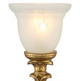 Regency Hill Traditional Glam Console Accent Table Lamp 18" High French Gold Uplight Alabaster Glass Shade Decor for Living Room Bedroom House Bedside Nightstand Office Reading Family Regency Hill