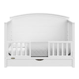 Graco Bellwood 5-in-1 Convertible Crib with Drawer (White) - GREENGUARD Gold Certified, Full-Size Storage Drawer, Converts to Toddler Bed and Full-Size Bed STORK CRAFT
