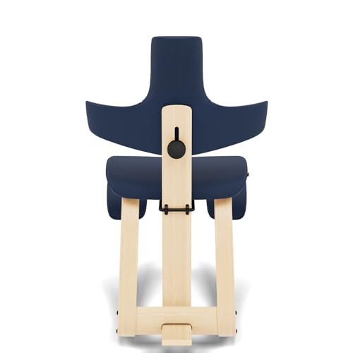 Varier ThatSit Balans Adjustable Ergonomic Kneeling Chair with Backrest, 10-Year Limited Warranty, Designed by Peter Opsvik, Blue/Natural Varier