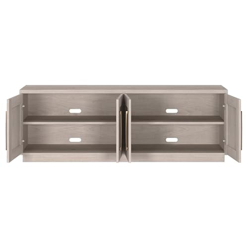 Henn&Hart Rectangular TV Stand for TV's up to 75" in Alder White, for Home, Living Room, Bedroom, Entertainment Room, Office Henn&Hart