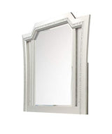 Acme Kaitlyn Wooden Frame Mirror with LED in White and Champagne Acme