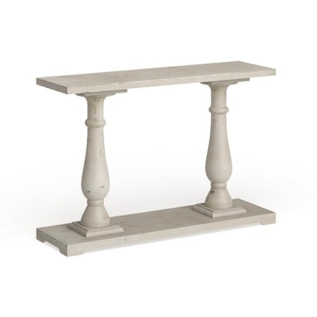 Deco 79 Wood Console Table with Distressed Accents, 48" x 14" x 32", White Deco 79