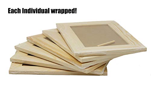 Pack of 12 - Unfinished Solid Pine Wood Picture Frames for Arts & Crafts, DIY Painting Projects - Stand or Hang on The Wall - (6x8 Frame Size Holds Creative Hobbies