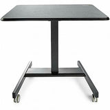 StarTech.com Mobile Standing Desk - Portable Sit Stand Ergonomic Height Adjustable Cart on Wheels - Rolling Computer/Laptop Workstation Table with Locking One-Touch Lift for Teacher/Student (STSCART2) StarTech.com