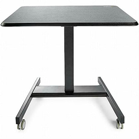 StarTech.com Mobile Standing Desk - Portable Sit Stand Ergonomic Height Adjustable Cart on Wheels - Rolling Computer/Laptop Workstation Table with Locking One-Touch Lift for Teacher/Student (STSCART2) StarTech.com