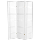 Red Lantern 6 ft. Tall Double Cross Shoji Screen - White - 3 Panels Red Lantern