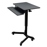 Stand Up Desk Store Pneumatic-Adjustable Two-Tier Compact Standing Desk (Black Frame/Black Desktop, 28” Wide) S Stand Up Desk Store
