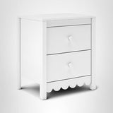Signature Design by Ashley Hallityn Minimalist 2 Drawer Nightstand, Smooth-Gliding Drawers, Wood, 21.34" W x 15.94" D x 24.37" H, Matte White Finish Signature Design by Ashley