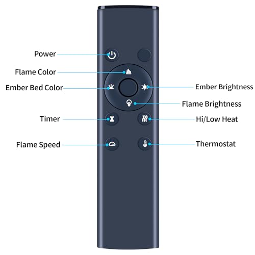 Replacement Fireplacement Remote Control Compatible with Touchstone Spare Smart Electric Fireplace Sideline/Sideline Eite/Infinity/Fury Series RETROSUN