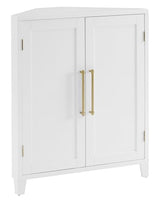 Crosley Furniture Roarke Stackable Corner Pantry Storage Cabinet with Shelves, Kitchen, Dining, Laundry, White Crosley Furniture