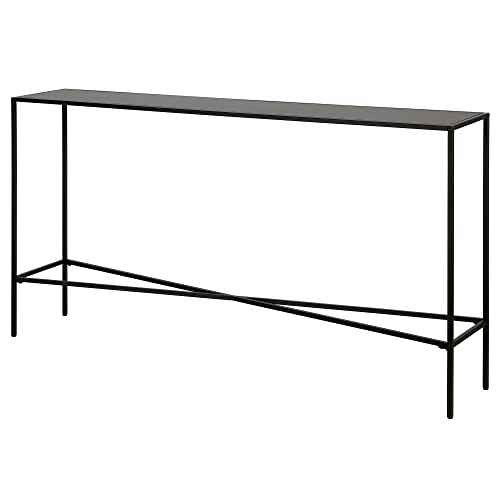 Henley 55'' Wide Rectangular Console Table with Metal Top in Blackened Bronze Henn&Hart