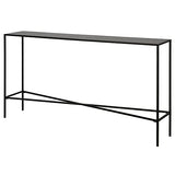 Henley 55'' Wide Rectangular Console Table with Metal Top in Blackened Bronze Henn&Hart