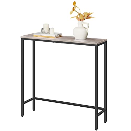 HOOBRO Narrow Console Table, 29.5" Small Entryway Table, Thin Sofa Table, Side Table, Display Table, for Hallway, Bedroom, Living Room, Foyer, Greige and Black BG75XG01 HOOBRO