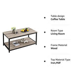 Yaheetech 39.5" 2-Tier Coffee Table with Storage Shelve, Industrial Gray Coffee Table, Easy Assembly, Wooden Coffee Table for Living Room & Small Space, Gray Yaheetech
