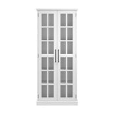 Bush Furniture Westbrook Curio Cabinet with Glass Doors in White Ash | Tall 5 Shelf Display Case for Living Room or Home Office Bush Business Furniture