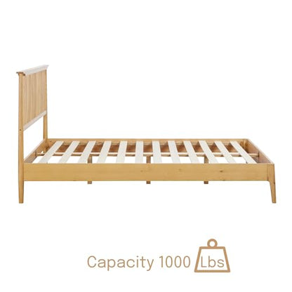 NTC Ruby King Bed Frame in Rustic Oak - Premium Solid Oak & Rubber Wood with Silent Slats and Effortless Assembly - WoodArtSupply