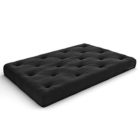 Nirvana Futons 6-Inch Comfort Twin XL Futon Mattress, Black Twill - Made in USA Nirvana Futons