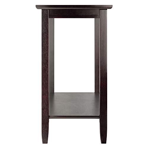 Winsome Genoa Console Table with Glass Top and Shelf, 40-Inch, Espresso, for Living Room, Hallway, or Entryway Winsome