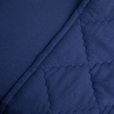 FLXXIE Toddler Bedding Set - 4 Piece Microfiber Crib Sheet Set, Crib Bedding Set Includes Quilted Comforter, Flat Top Sheet, Fitted Sheet, Envelope Pillow Case for Boys and Girls, Navy Blue FLXXIE