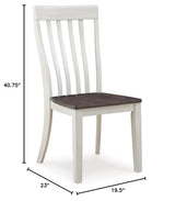 Signature Design by Ashley Darborn Farmhouse Armless Dining Chair with Contoured Seat, Set of 2, White & Gray Signature Design by Ashley