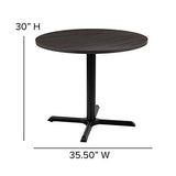 EMMA + OLIVER 36" Round Multi-Purpose Conference Table in Rustic Gray-Meeting Table for Office EMMA + OLIVER