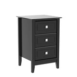 Bonnlo Upgraded 3 Drawers Night Stands for Bedrooms Set of 2, Wooden Black Nightstand Stylish, Modern Bed Side Table/Night Stand for Small Spaces, College Dorm, Kids’ Room, Living Room, 24H Bonnlo