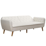 Novogratz Tallulah Memory Foam Futon Couch Bed, Futon Sofa Bed - Ivory Boucle Novogratz
