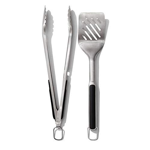 OXO Good Grips Grilling Tools, Tongs and Turner Set, Black OXO
